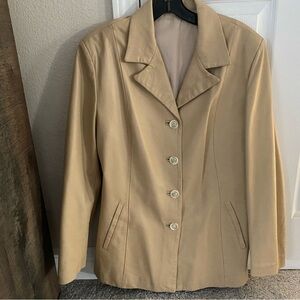 Vera Pelle Made in Italy Beige Leather coat / Jacket